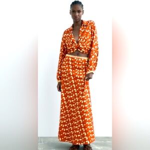 Zara linen beaded maxi skirt BNWT